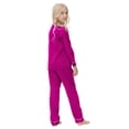 thumbnail image 2 of CPNG Boys Girls Home Clothing Nightclothes Set Satin Long Sleeve Lapel Button Shirt and Pants 2 Pcs Outfits Set(Hot Pink,9-10 Years), 2 of 4
