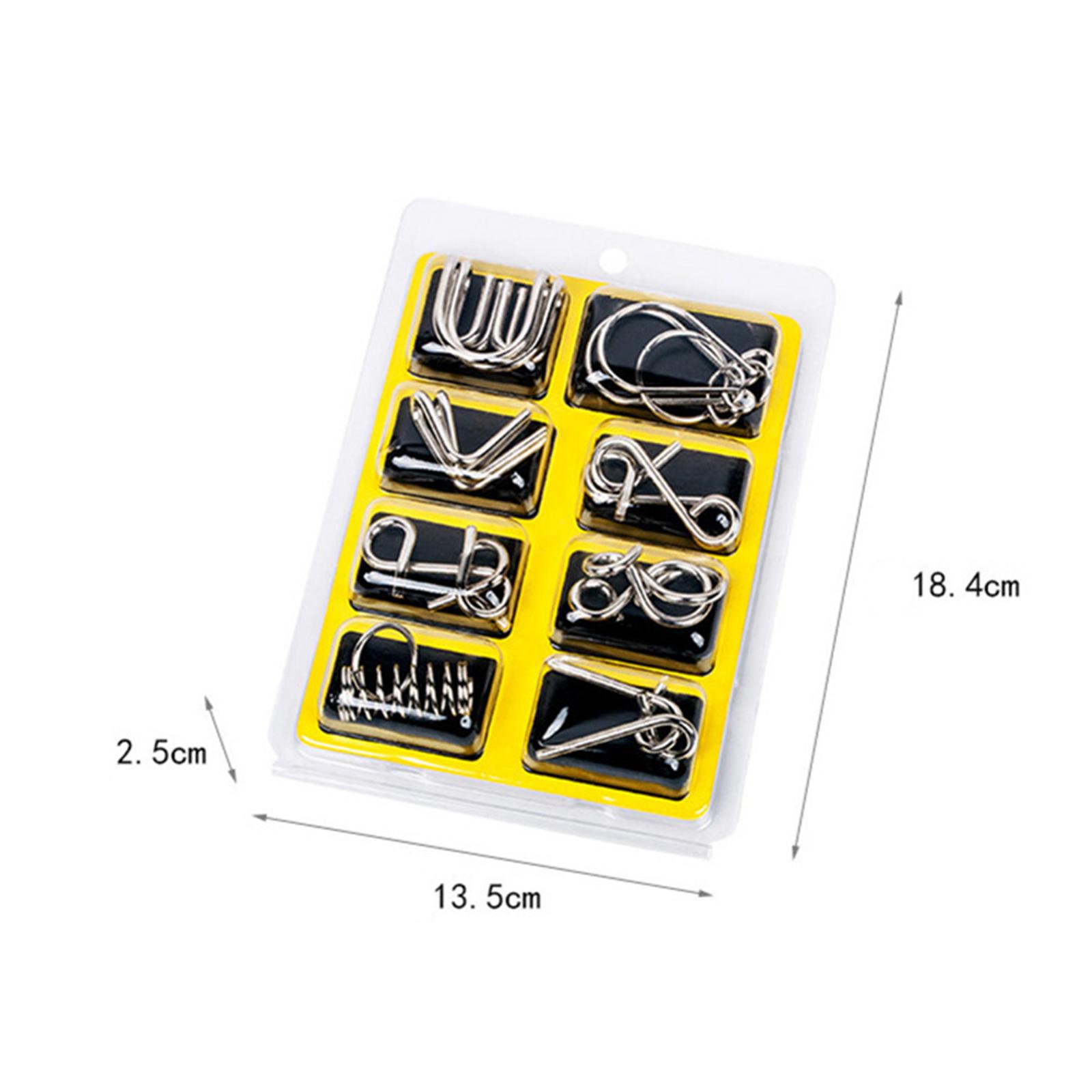 Jeu de Puzzle en Fil de Fer | 8 pièces Test Mind Game Casse-tête,Jouet de désenchevêtrement de Test, Jeu de de déverrouillage de Fer, éducatifs sûrs et réutilisables Jeu de Puzzle en Fil de Fer | 8 pièces Test Mind Game Casse-tête,Jouet de désenchevêtrement de Test, Jeu de de déverrouillage de Fer, éducatifs sûrs et réutilisables