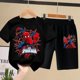 thumbnail image 3 of Conjunto de 2 piezas de camiseta y pantalones cortos con estampado de Spiderman de Marvel Avengers, ropa de verano para niños y niñas, traje informal de moda para adolescentes, 3 of 5