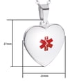 thumbnail image 2 of Heart Charm Medical ID Alert Necklaces for Women Type 1 Diabetes pendants, 2 of 3