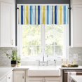 thumbnail image 2 of Valances for Windows Aqua Navy Blue and Yellow Colorful Texture Rod Pocket Short Window Valance Curtains Home Decor Window Treatment for Kitchen Living Room Bedroom 54x18in, 2 of 6