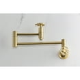 thumbnail image 4 of Kingston Brass KS8107CG Fuller Wall Mount Pot Filler Faucet, Brushed Brass, 4 of 7