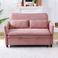 thumbnail image 6 of Miekor Furniture 65.74-inch pink letter striped fabric multi-functional sofa bed, suitable for bedrooms and living rooms. The armrests and backrests are adjustable MK1176, 6 of 12