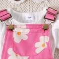 thumbnail image 6 of MEZZALL Girls Summer Outfits Sets Solid Color Short Sleeve Tops With Printed Overalls Adjustable Straps For Baby Toddler 0 3 Years 18-24 Months Stylish Baby Wear, 6 of 9