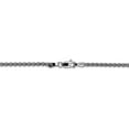 thumbnail image 3 of Real 14kt White Gold 2mm Spiga Chain Chain Bracelet; 7 inch; Lobster Clasp; for Adults and Teens; for Women and Men, 3 of 4