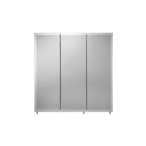 Croydex Acadia Large White Steel Medicine Cabinet with Three Mirrored Doors (30x30in)