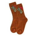 thumbnail image 7 of MeMoi Women's Embroidered Berry Leaf Vintage Style Crew Socks - Womens - Female, One Size, Teal, 7 of 7