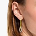 thumbnail image 4 of Pendientes de aro entrelazados, dije moderno, cristal de doble aro Mo, 4 of 5