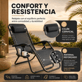 thumbnail image 2 of 2 Silla Camastro Plegable Gravedad 0 Reclinable Exteriores negro, 2 of 10