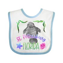 Inktastic St. Petersburg Florida Cute Swimming Manatee Boys or Girls Baby Bib