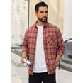 thumbnail image 3 of Alimens & Gentle Mens Flannel Shirts Casual Button Down Long Sleeve Plaid Shirts With Pocket Regular Fit Cloth For Winter, 3 of 8