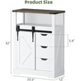 thumbnail image 2 of Historyli Mueble de baño de suelo, con puerta corrediza y 3 cajones, color blanco, 2 of 7