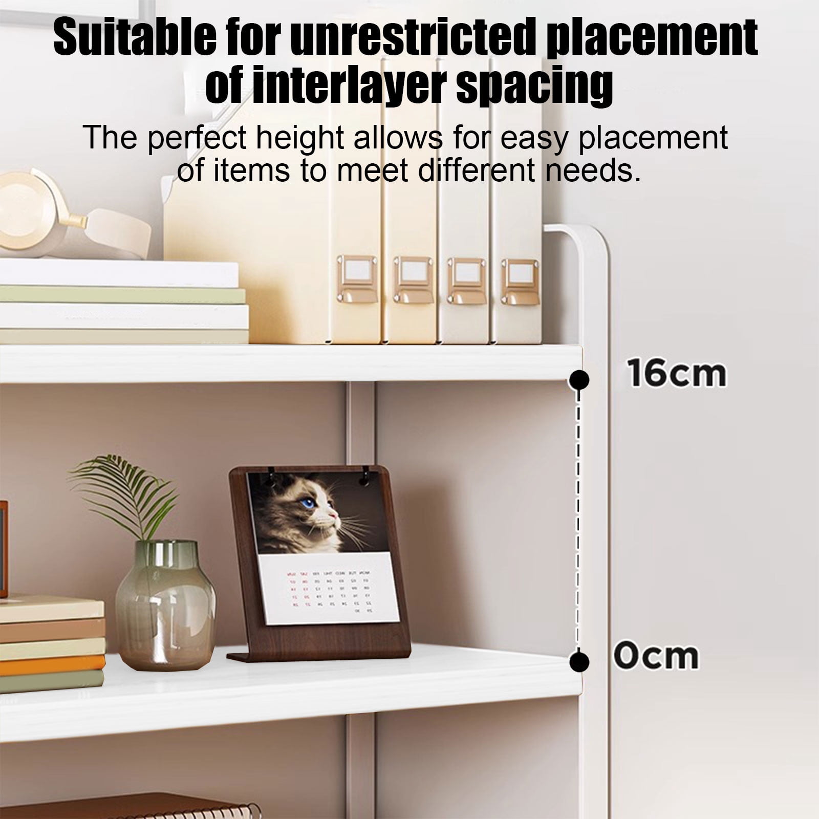 Votnto Double-Tier Desktop Storage Shelf Student Desk Organizer, Office Computer Desk Tiered Shelf for Books Accessories