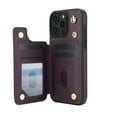 thumbnail image 3 of For iPhone 16 Pro Crossbody Wallet Phone Case,With Shoulder Strap,Card Slots,Back Double Magnetic Clasp PU Leather Flip Kickstand,Durable Shockproof Anti-fall Phone Case Cover,Darkpurple, 3 of 9