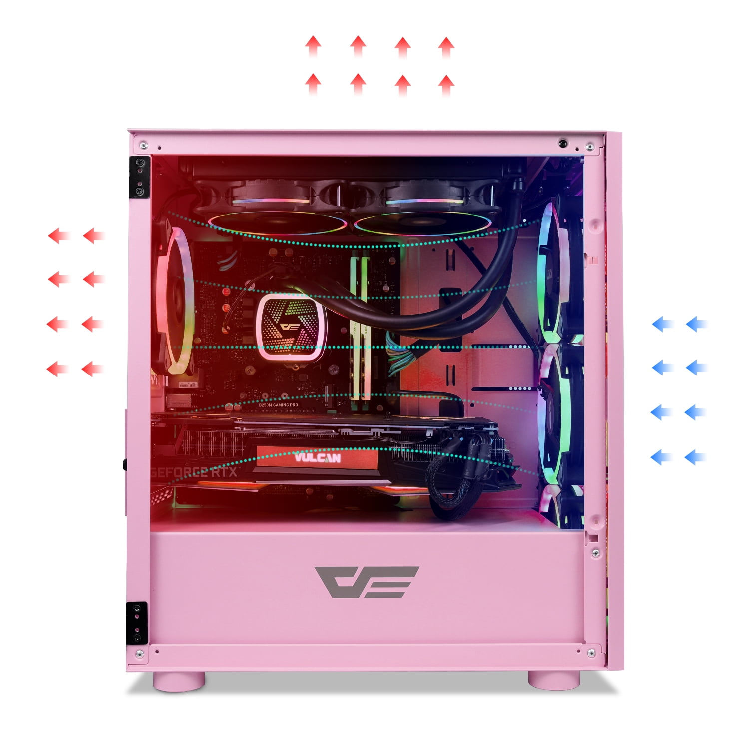 Darkflash Dlm21 Mesh Micro Atx Mini Itx Tower Microatx Pink Computer Case With Door Opening Tempered Glass Side Panel Mesh Front Panel Walmart Com Walmart Com