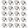 thumbnail image 1 of Pack de 20 pomos para muebles en forma de seta tirador de cajón de 30 mm redondo de acero inoxidable plateado con tornillos, 1 of 5