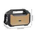 thumbnail image 3 of Nkmbld Waterproof Portable Speaker Bluetooth Speaker Wireless Card Radio Portable Outdoor Large Flashlight Solar Audio, Birthday Gifts, Gold, 3 of 9