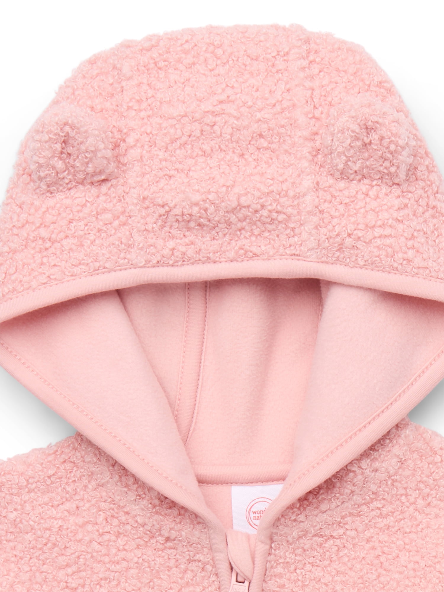 Wonder Nation Baby and Toddler Teddy Fleece Jacket with Hood, Sizes 12M-5T