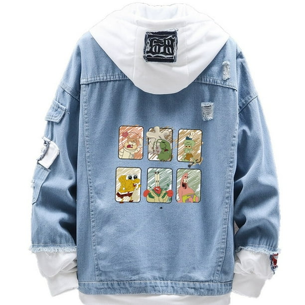 Chaqueta vaquera Sanmu Spongebob Squarepants con estampado digital