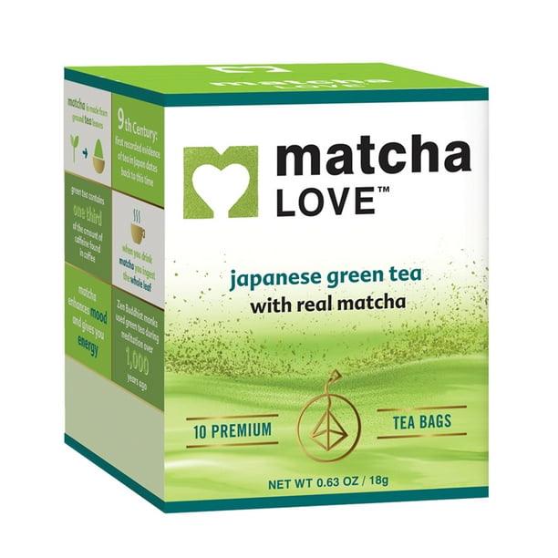 Matcha LOVE Japanese Matcha, Green Tea (10 Teabags)