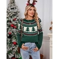 thumbnail image 3 of Cogild Ugly Christmas Sweaters for Womens Tree Gingerbread Man Pattern Sweaters Crew Neck Knitted Sweaters for Womens Warmth Winter Tops, 3 of 7