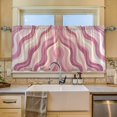thumbnail image 2 of Yayeee Kitchen Curtains Tier Set of 2 Light Filtering 57"x24" Over Sink Window Panels, Pink Brown Pattern, 2 of 7