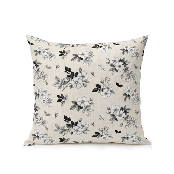 Outdoor Pillows Waterproof, Vintage Flowers Bedding Throw Pillows with Insert for Couch Sofa Bed, Spring Floral Rustic Farmhouse Art 18x18 Inch Pillowcases Decorative Camping Patio Pillow Set of 1