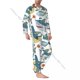 thumbnail image 3 of Pijama de hombre con solapa y manga larga, ropa de dormir divertida con diseño de tiburón y pez en estilo escandinavo, ropa de hogar para hombre, 3 of 5