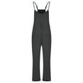 thumbnail image 4 of Christmass EDHITNR Womens Jumpsuits and Rompers Jumpsuit Fashion Women Casual Cold Shoulder Jumpsuit Solid Suspender Jumpsuits Wide Pocket Leg Pant Dark Gray XL, 4 of 7
