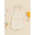thumbnail image 5 of Aojekbee Baby Girl Summer Romper Cute Crochet Flower Sleeveless Tie Strap Bodysuit Newborn Playsuit, 5 of 10