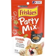 Friskies Party Mix Original Crunch with Chicken, ad Flavors of Liver and Turkey Cat Treats 2.1 oz