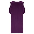 thumbnail image 4 of Yuyuzo Robes pour Femmes Grande Taille à Épaules Dénudées à Manches Courtes Col Ras du Cou Robe Mini Robe T-Shirt Décontractée avec Poches, 4 of 5