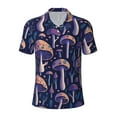 thumbnail image 2 of Daiia Floral Hippie Mushrooms Pattern Men’s Polo Shirts,Solid Deck Shirt,Classic Fit, Breathable Cotton Polo for Casual and Sport Wear-Medium, 2 of 7