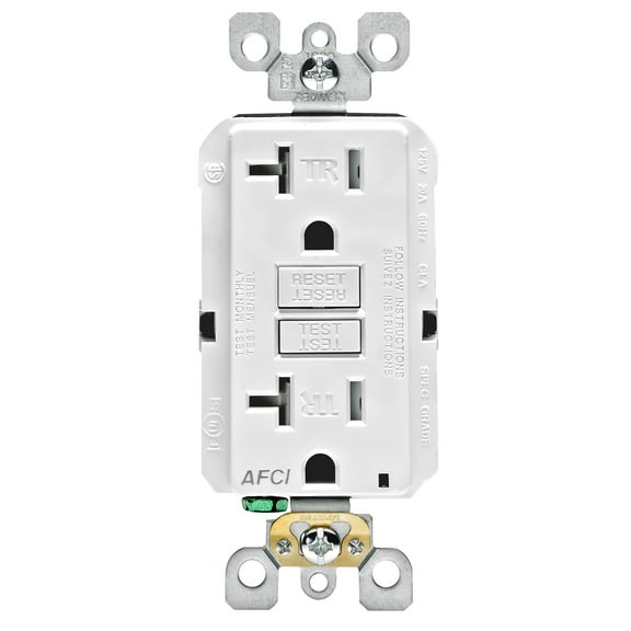 Leviton R22-AFTR2-0KW 20 Amp White Arc-Fault Circuit Interrupter Receptacle