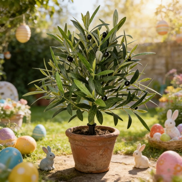 Dvkptbk Artificial Spring Olive Ground Tree Planteds In the Ground Suitable for Outdoor Garden Landscaping and Decoration easter decorations