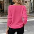 thumbnail image 2 of AKOEE Women Knit Sweaters Boat Neck Hollow-Out Long Sleeve Plain Soft Pullovers Loose Fall Winter Casual Tops (XL, Hot Pink), 2 of 6