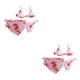 thumbnail image 4 of Soidarity Traje de baño de tres piezas para mujer, conjunto dividido, traje acolchado con cable, traje de baño Sexy para fiesta de vacaciones de viaje, Rosa L 2piezas Soidarity CBP221209, 4 of 5