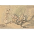 thumbnail image 2 of Thomas Rowlandson 18x14 Gold Ornate Wood Frame and Double Matted Museum Art Print Titled - Chair Mending (ca. 1780-1825), 2 of 4
