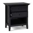 thumbnail image 2 of Amherst SOLID WOOD 24 inch Wide  Bedside Nightstand Table in Black, 2 of 7