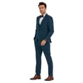 thumbnail image 2 of Tazzio Skinny Fit Peak Lapel 3 Piece Textured Suit Set with Double Breasted Vest, 2 of 4
