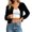 Black, variant on Slim Fit Solid Floral Print Long Sleeve Baseball Black Cardigan For Women With Collarless Design Casual For Daily Shopping