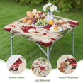 thumbnail image 4 of Beige Christmas Santa and Animal Pattern Square Fitted Tablecloth with Elastic Edge,Square Table Cover,Washable Elastic Table Cover for Home Kitchen Party Decor 36"x36", 4 of 6