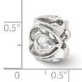thumbnail image 2 of Reflection Beads Sterling Silver Reflections Clear CZ Heart Bead, 2 of 2