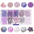 thumbnail image 4 of Handmade Glass Beads For DIY Crafting Jewelry Components Violet Round Loose Beads 1 Box, 4 of 5