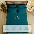 thumbnail image 4 of Couture Charm Hotel Luxury 600-TC Egyptian Cotton Full Size 4-Pcs Sheet Set Fits Upto 23-26" Deep Pocket (Solid, Teal), 4 of 4