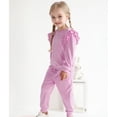 thumbnail image 3 of GYRATEDREAM Girls 2 Piece Outfits Kids Velour Sweatsuit Fall Tracksuits Ruffle Long Sleeve Pullover Sweatpants Clothing Sets, 3 of 9
