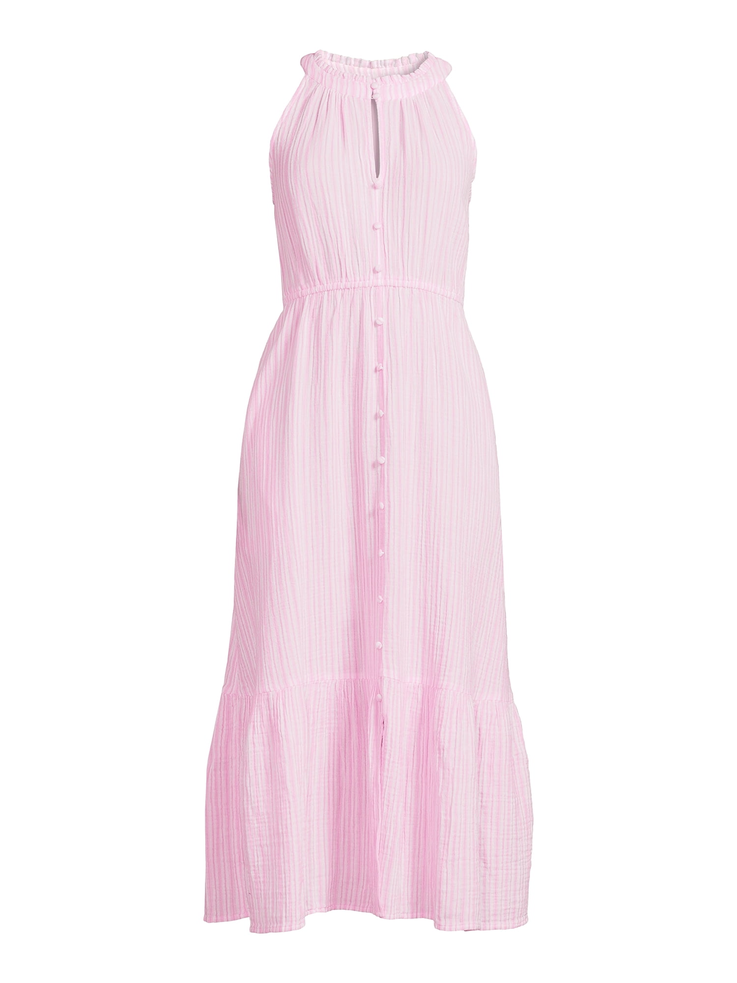 Time and Tru Women's Sleeveless Double Cloth Midi Dress