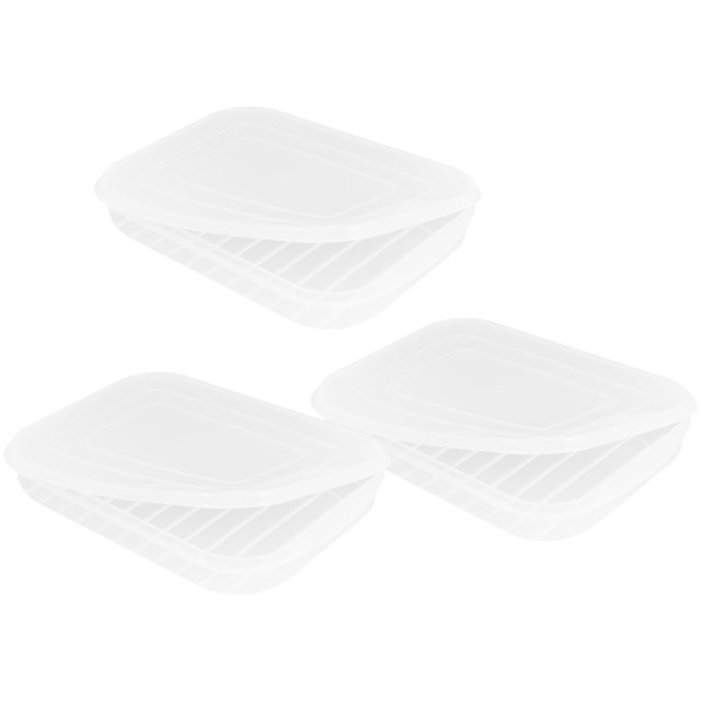 Caja para verduras apilable transparente para mariscos y pescados, 4 unidades, organizador para frigorífico, 3 unidades