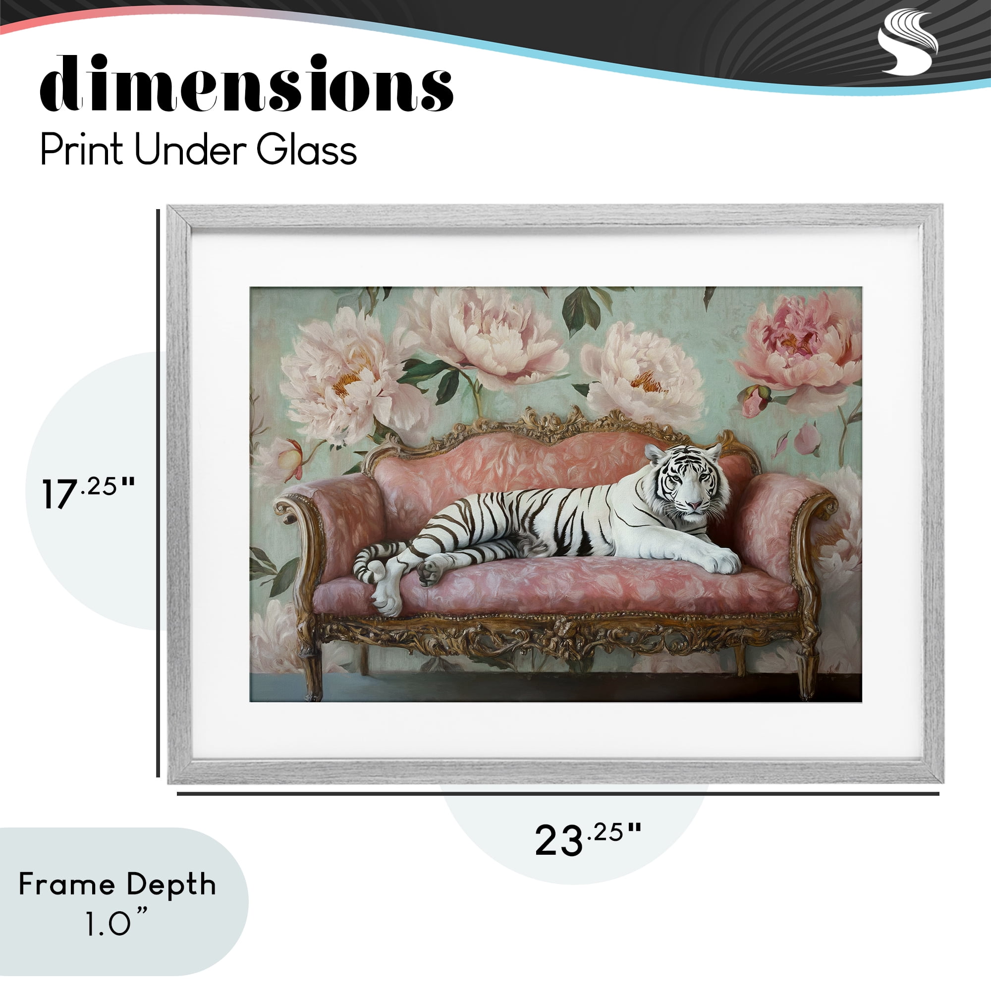 Stupell Industries Where The Tiger Dreams Gray Framed Print Under Glass, design by Tina LeCour