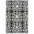 thumbnail image 3 of Style Haven  Marianna Two-Tone Tile Navy/ Off-White Loop Pile Indoor Outdoor Rug 3'7" x 5'6" 4' x 6' Accent, Outdoor, Indoor Living Room, Patio Ivory,, 3 of 5